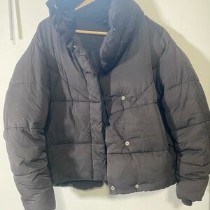 Topshop Charcoal Black Puffer Jacket